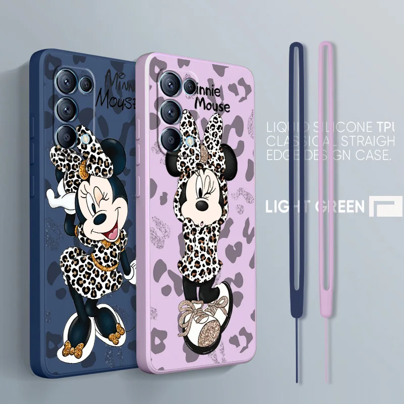 

Disney Minnie Minnie For OPPO Find F21 X6 X5 Pro X3 Pro X2 Neo 7Z 6 5 4Z 2Z SE Lite Pro 4G 5G Liquid Rope Phone Case