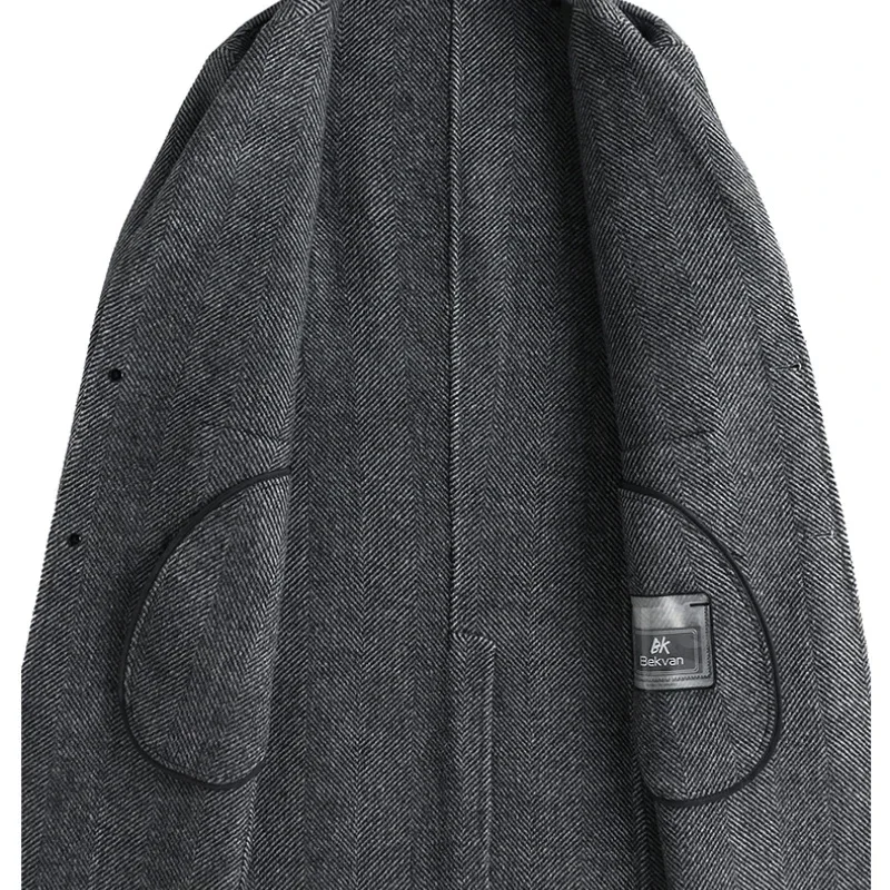 Модная зимняя Мужская двухсторонняя шерстяная куртка Tcyeek утепленный шерстяной