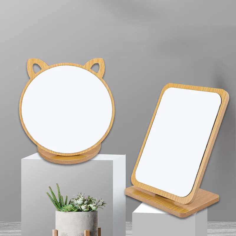 

Small Makeup Mirror Blocks Kawaii Modern Design Aesthetic Desk Mirror Table Nightstand Metal Dekoracyjne Lustra Room Decor