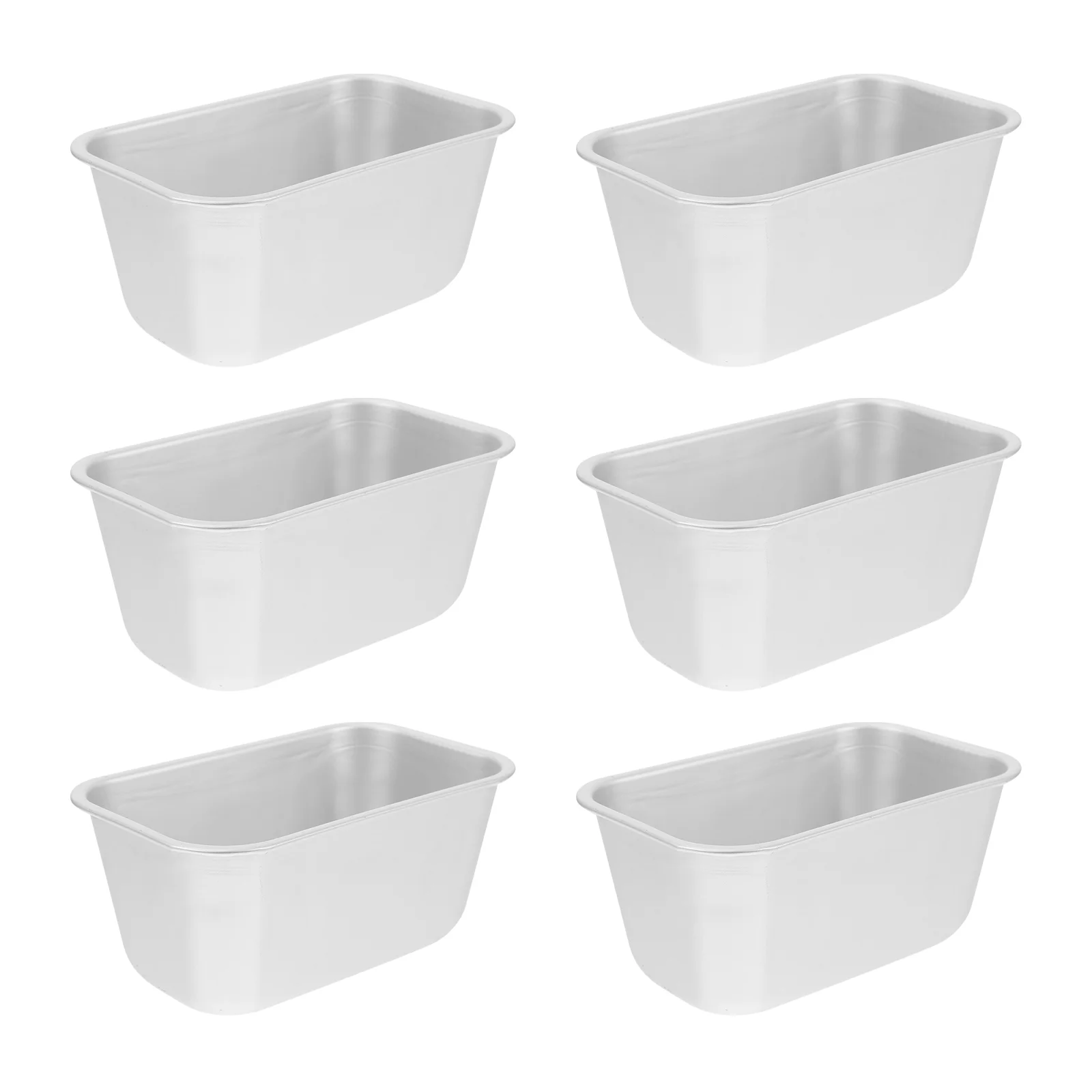 

6pcs Heat Resisting Baking Tools Toast Making Molds Non-stick Bakeware (Silver)