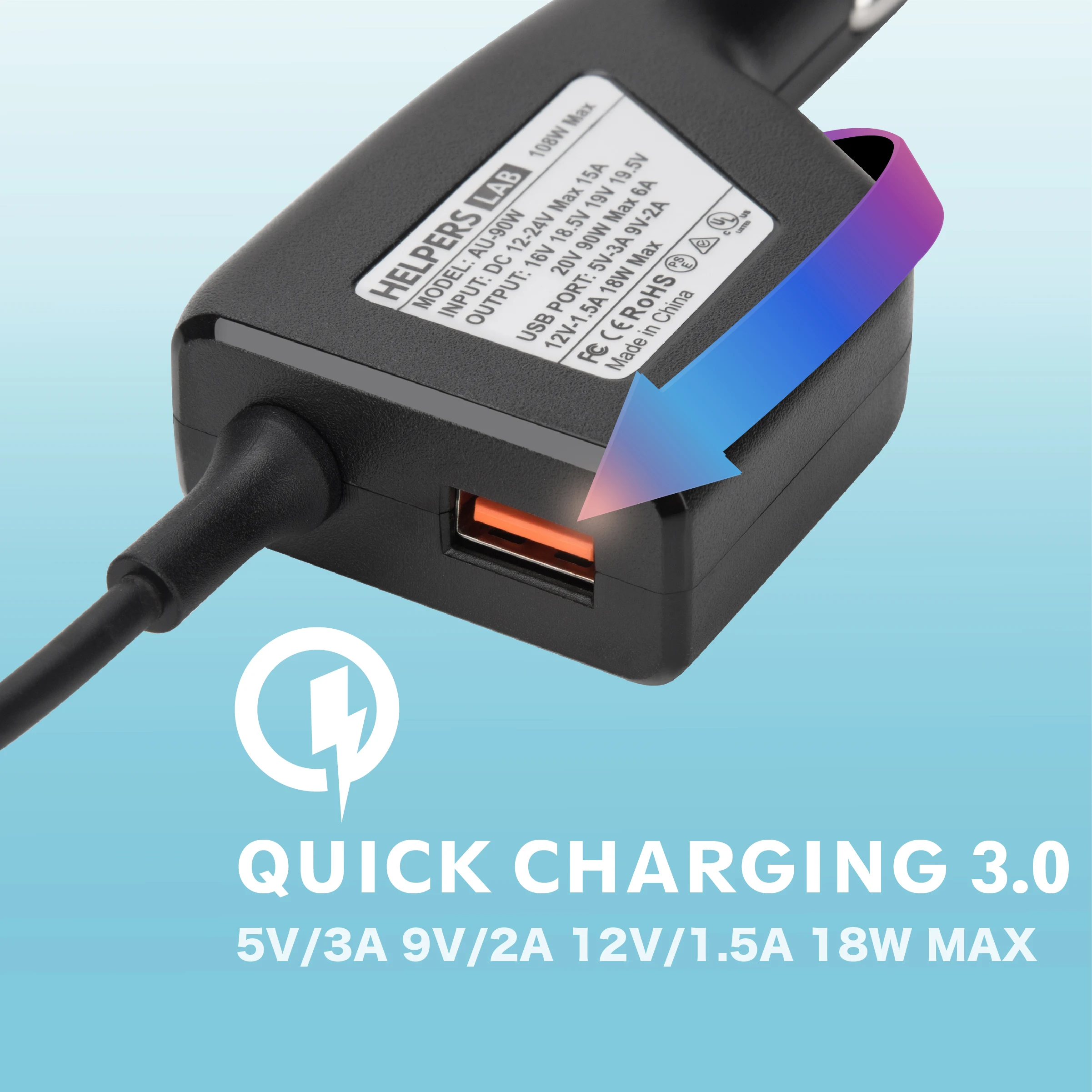 Автомобильное зарядное устройство для ноутбука 15 в 120 Вт