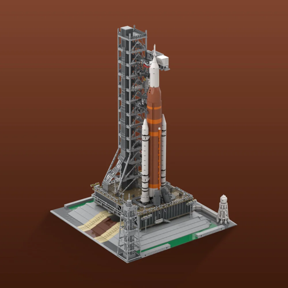 Фото Модульная система космического запуска MOC Artemis, строительные блоки, модель Ariane 5, ECA, космическая ракета, кирпичи SpaceX Falcon, тяжелая игрушка, подарок для детей №3