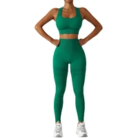 yoga seamless leggings set woman 2 pieces 2022 new summer gym suit sportwear fitness female high waist clothing fashion outfits