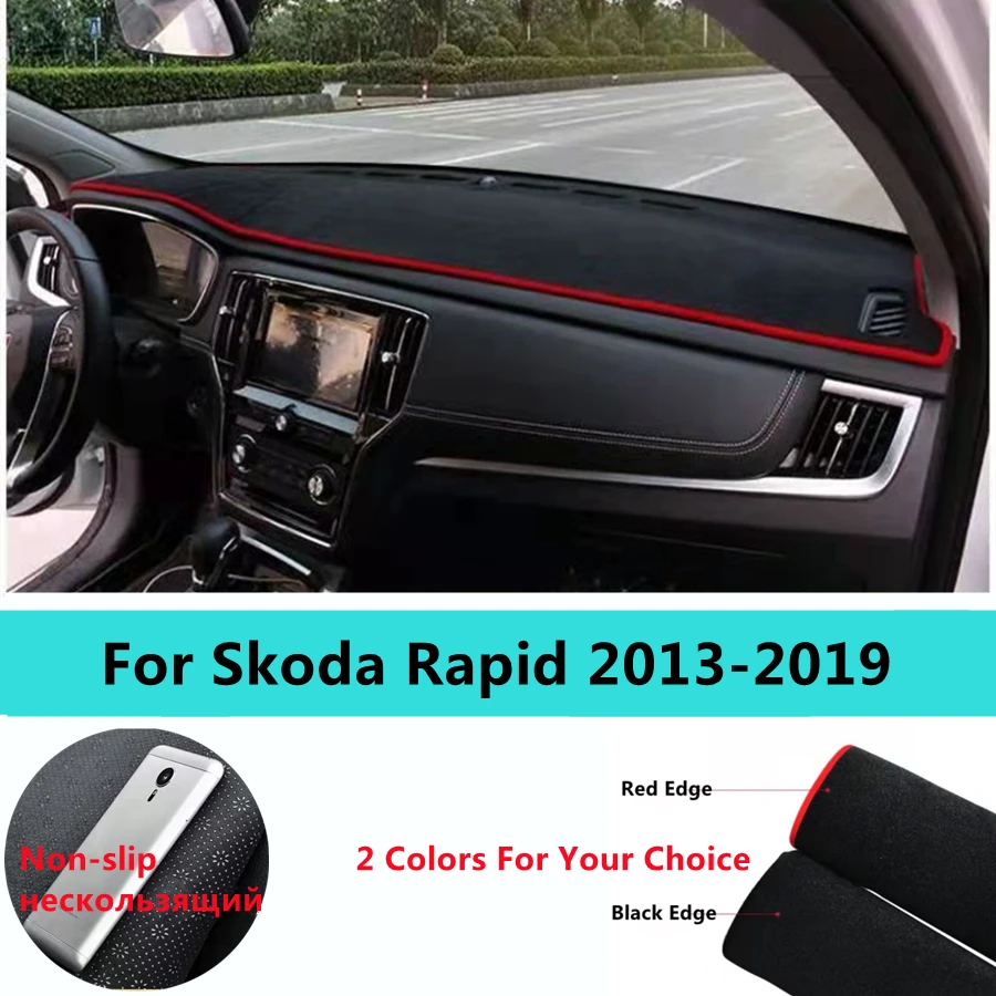 

SJ Non-Slip Car Inner Auto Dashboard Cover Dashmat Pad Sun Shade Dash Board Fit For Skoda Rapid 2013-2014-2015-2016-2017-18-2019