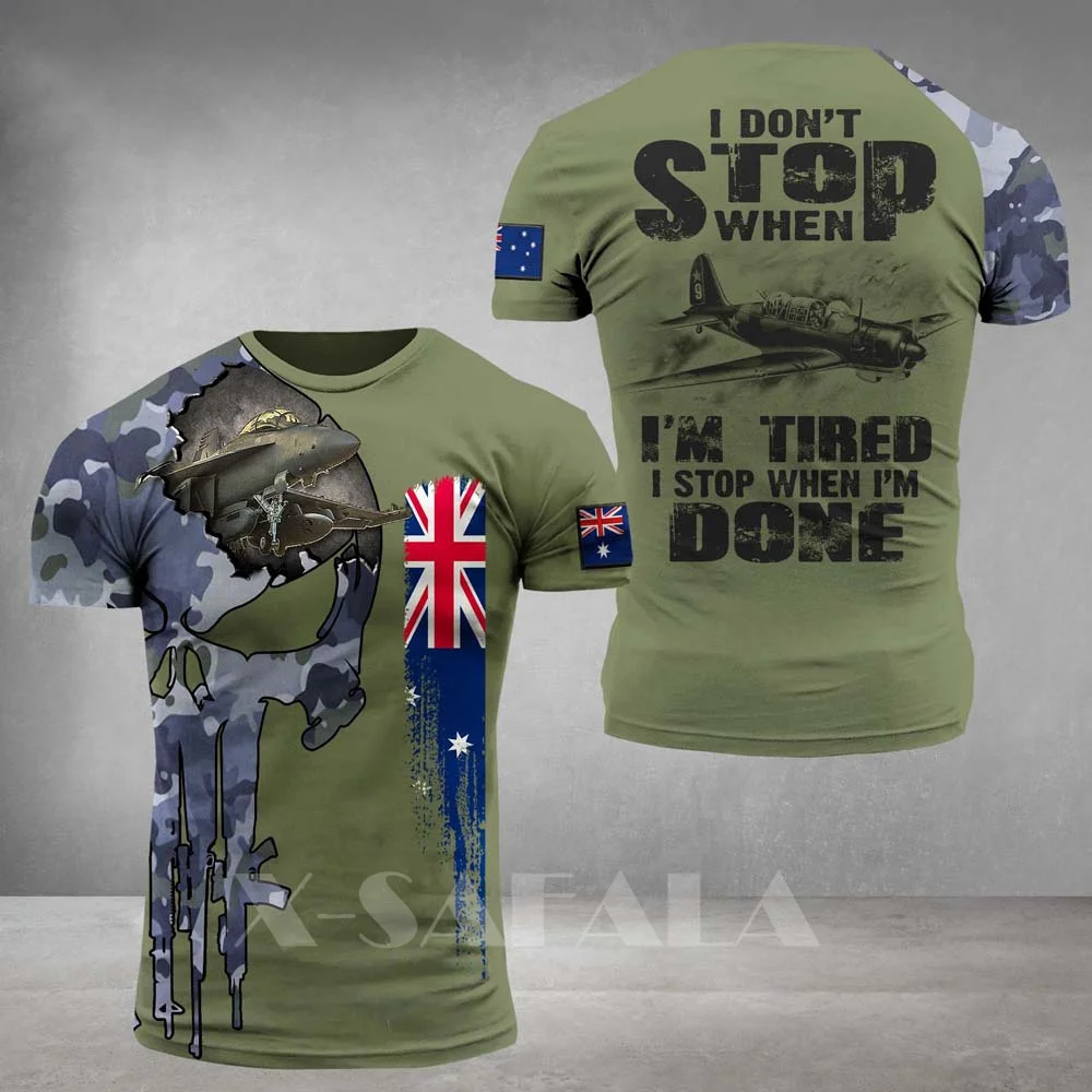 

AUSTRALIA-ARMY-CAMO-VETERAN Solidier, Высококачественная футболка из молочного волокна с 3D принтом, летняя повседневная футболка с круглым вырезом для мужч...