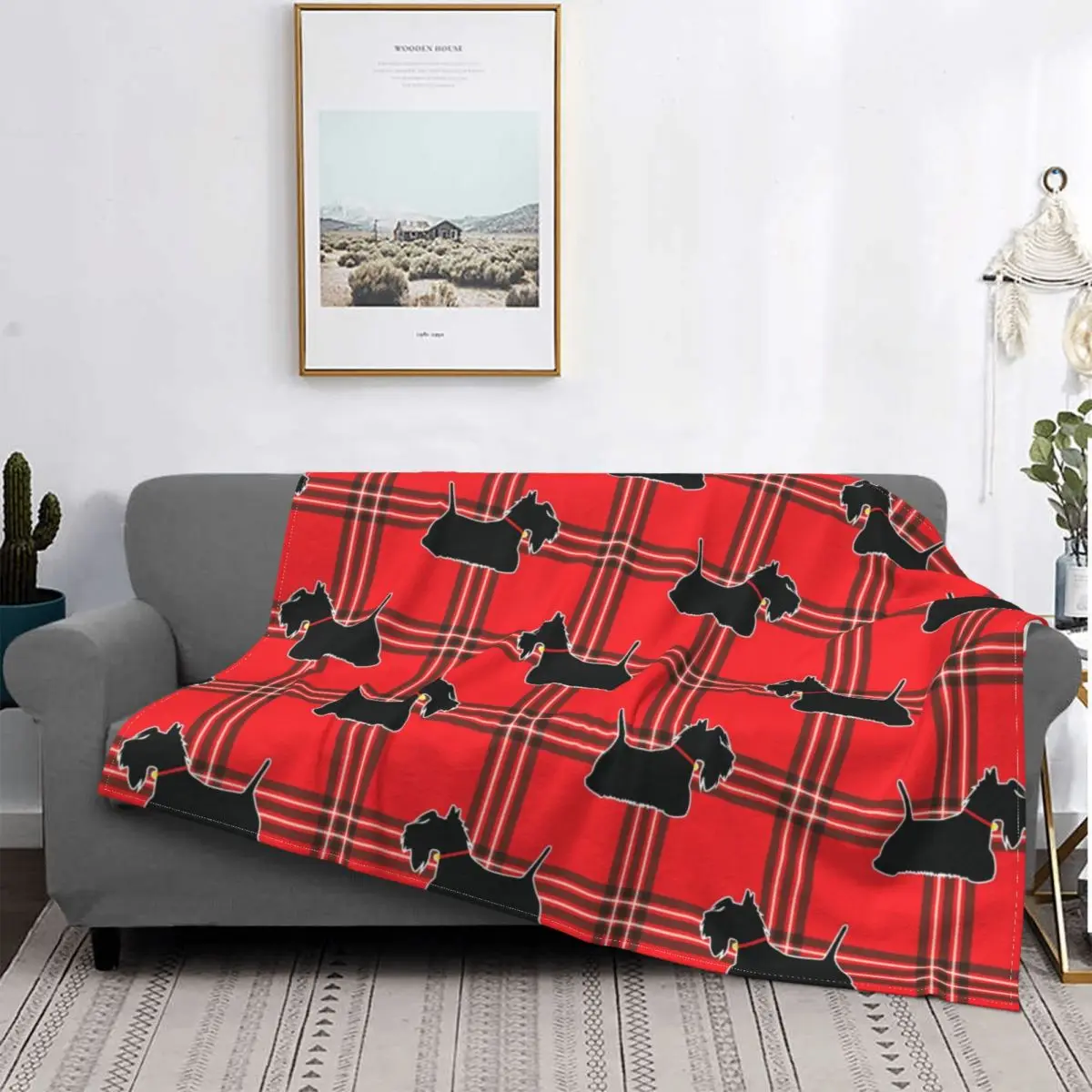 

Scottish Terrier Throw Blankets for Sofa Home Bed Scottie Dogs Love Blanket Soft Fleece Spring Warm Flannel