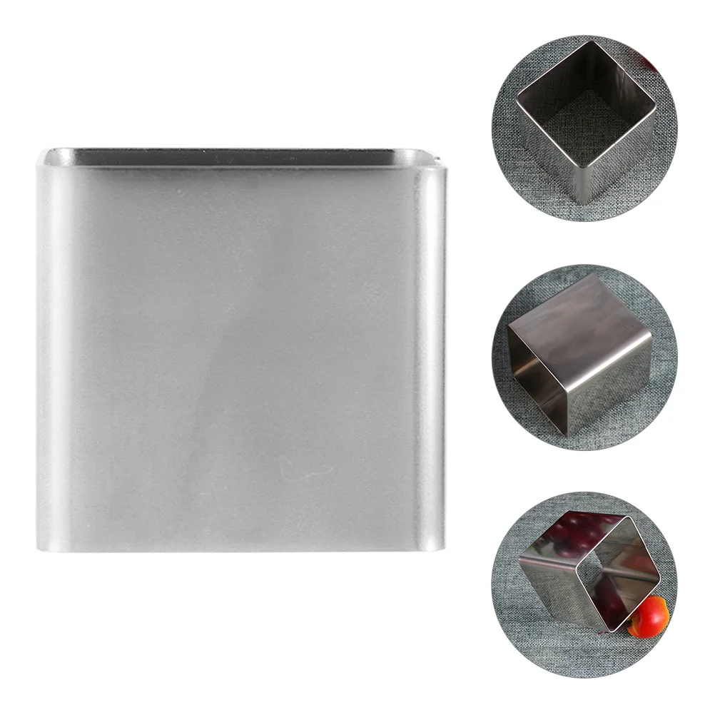 

2 Pcs Cake Kit Baking Mold Carnival Funnel Square Rings Shaped Stainless Steel