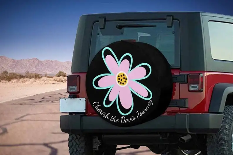 

Custom Name Spare Tire Cover Personalized Wheel Cover with Text for Jeep Camper SUV Car Decor Car Accessories Gift for Car Lover