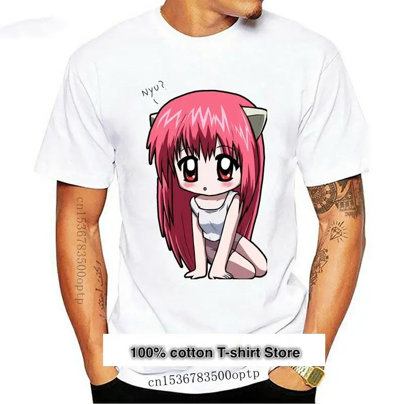 

Camiseta de манга corta para hombre, prenda de vestir, с логотипом Elfen Lied, de verano
