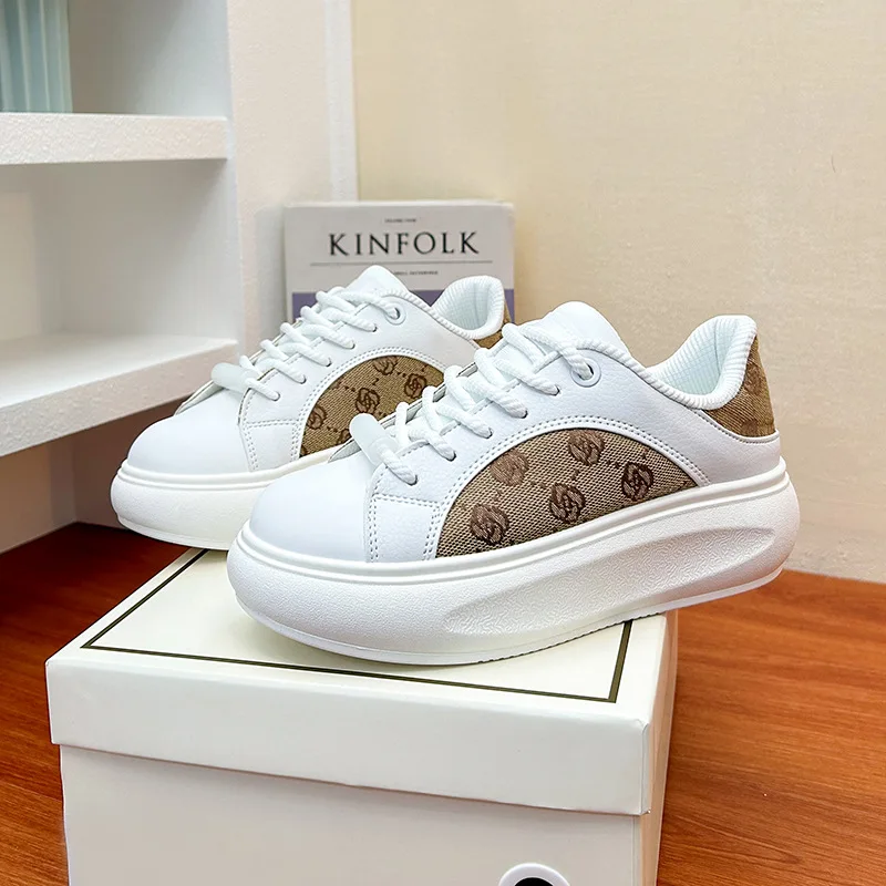 

Women's Clunky Sneakers 2023 Fashion New Lace Up Breathable Canvas Women Platform Sports Shoes Casual Ladies Running Shoes