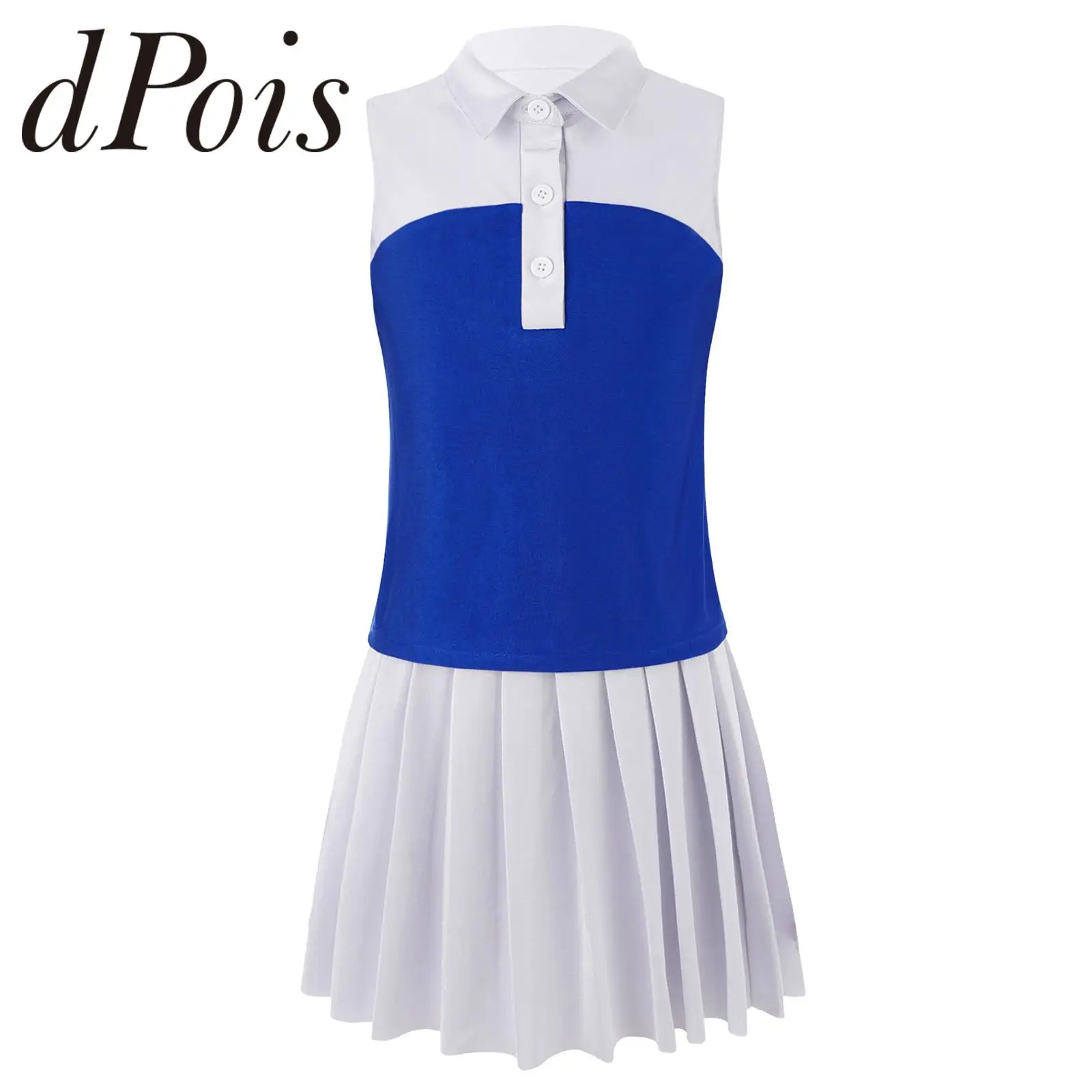 

Kids Activewear Fashion Girls Sports Clothes Sets Sleeveless Vest Tops and Pleated Skirt Set for Tennis Gymnastics Gym Tracksuit