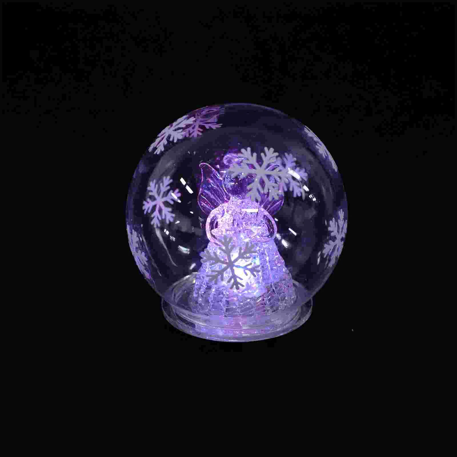 

Crystalglobe Snowsphere Angel Christmas Decor Light Carving Xmasornamentround Changing Luminous Colorholiday Adorn Table