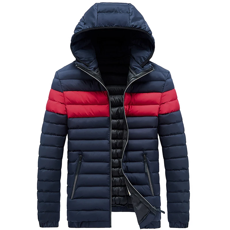 VARSANOL Hooded Mens Parkas Jacket Winter Windproof Warm Jackets Coats Man Casual Outwear Triped Thick Parkas Male Clothes L-4XL