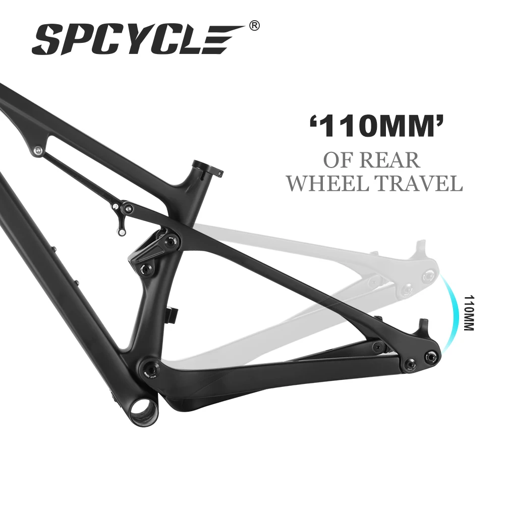 Spcycle 29er Full Suspension Carbon MTB Frame Travel 110mm XC Cross Country Mountain Bike Dual Suspension Carbon Frame images - 6