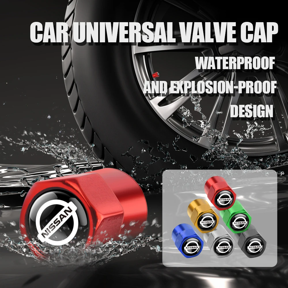 4 шт. металлические колпачки для клапанов шин колес автомобиля штока болты Nissan GTR