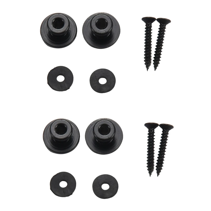 

4Pcs Mushroom Head Guitar Strap Buttons Strap For Electric Acoustic Guitar Bass Parts,Black