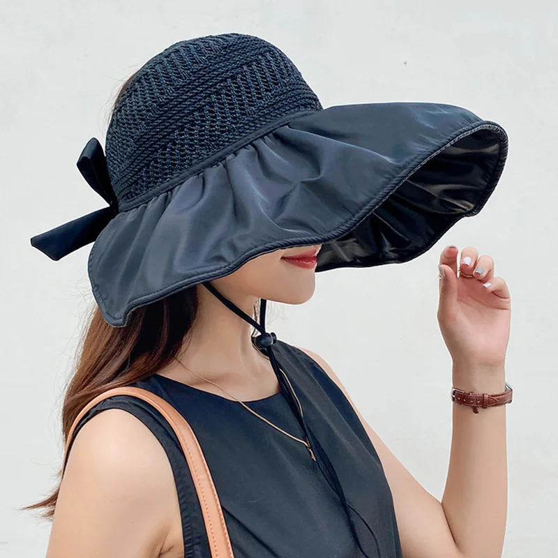 

Шляпа женская с козырьком от солнца, летняя солнцезащитная Кепка с вырезами, для рыбалки, хвоста, Панама