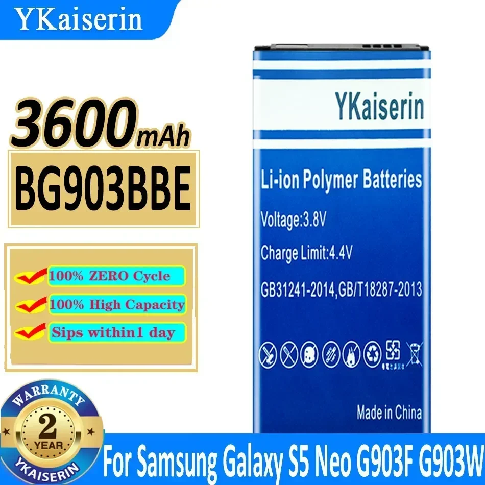 YKaiserin EB-BG900BBE EB-BG900BBU Аккумулятор 3600 мАч для Samsung Galaxy S5 Neo 900 G900F/S/I G900H 9008 В 9006 Вт
