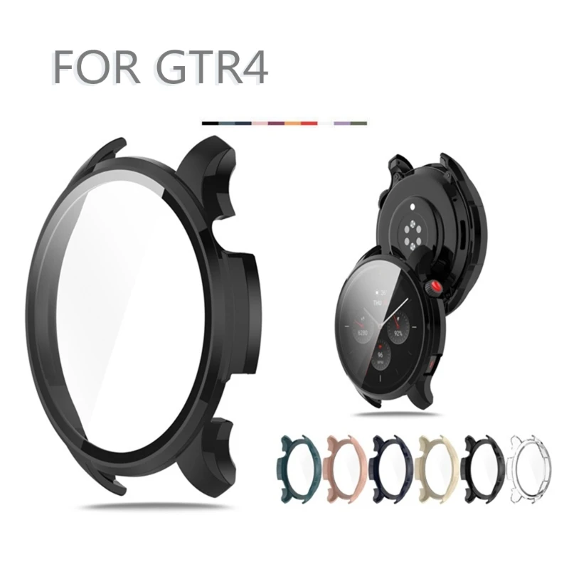 

Защитный чехол из поликарбоната для GTR4, водонепроницаемый защитный чехол для экрана, корпус, рамка для смарт-часов, цельный корпус, стеклянн...
