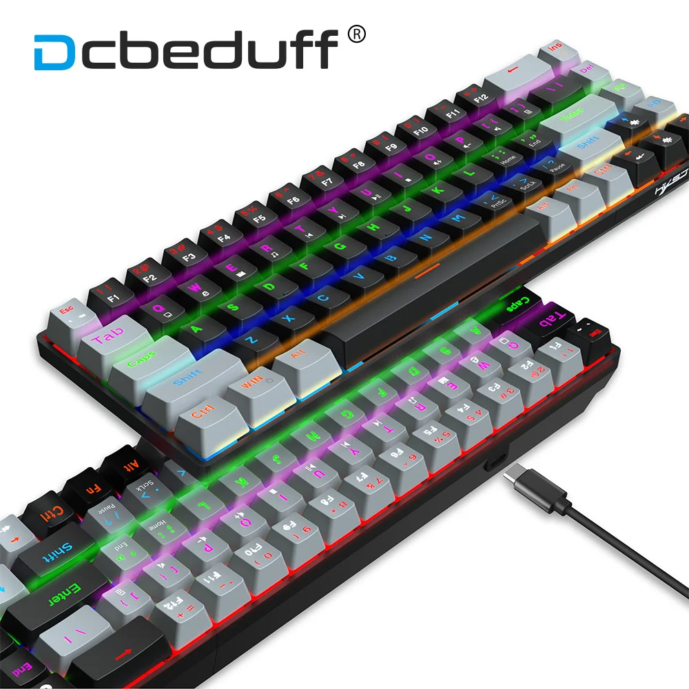 

Механическая Проводная игровая клавиатура с RGB-подсветкой, 68 клавиш