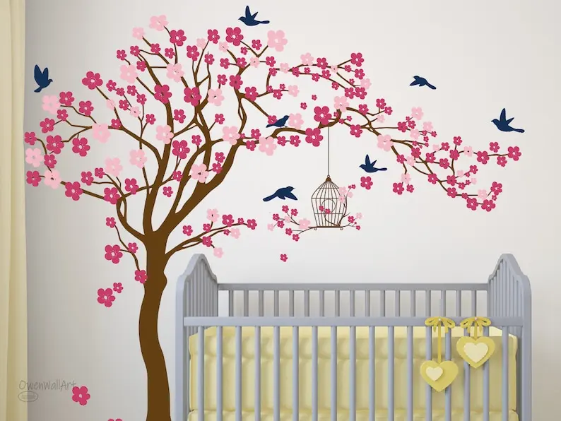 

Blossom Tree Wall Decal, Cherry Blossom Tree Decor, Tree Wall Art, Tree Wall Decor, Nursery Wall Vinyl Wall Decal, Kids Room Wal