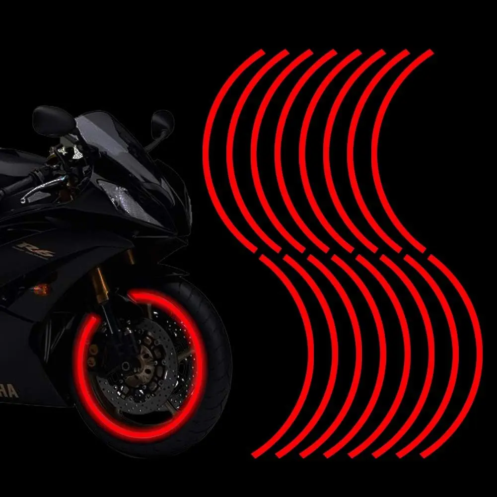 

16 Шт. Светоотражающие Наклейки На Обод Колеса 17-19 Дюймов, Полосатые Наклейки Для Мотоцикла, Автомобиля, Велосипеда