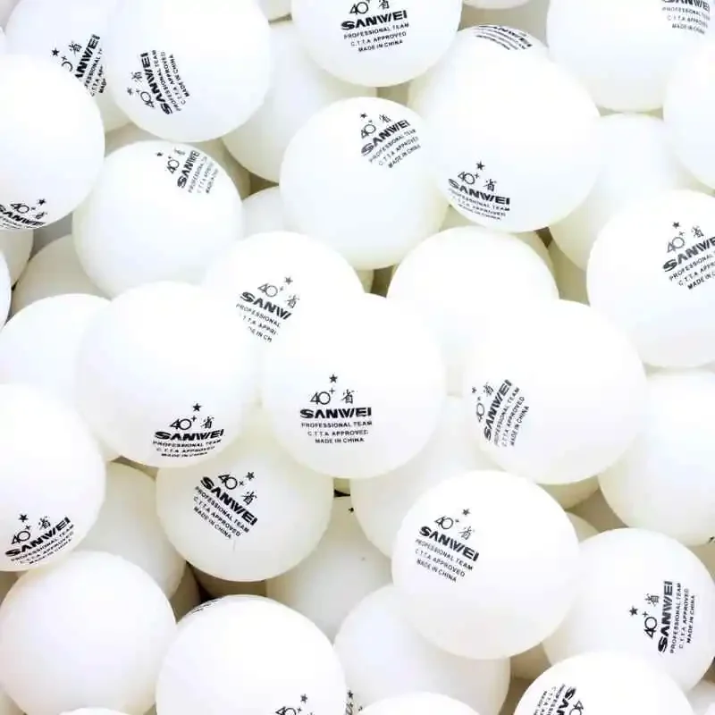 Фото 100pcs/pack SANWEI 40+ Table Tennis Balls White New ABS Plastic Material Professional Ping Pong Ball for Chinese Provincial Team №5