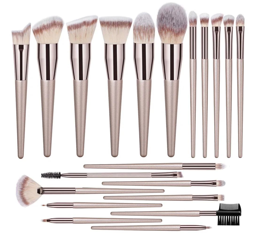 

4/10/14pcs Champagne makeup brushes set for cosmetic foundation powder blush eyeshadow kabuki blending make up brush beauty tool