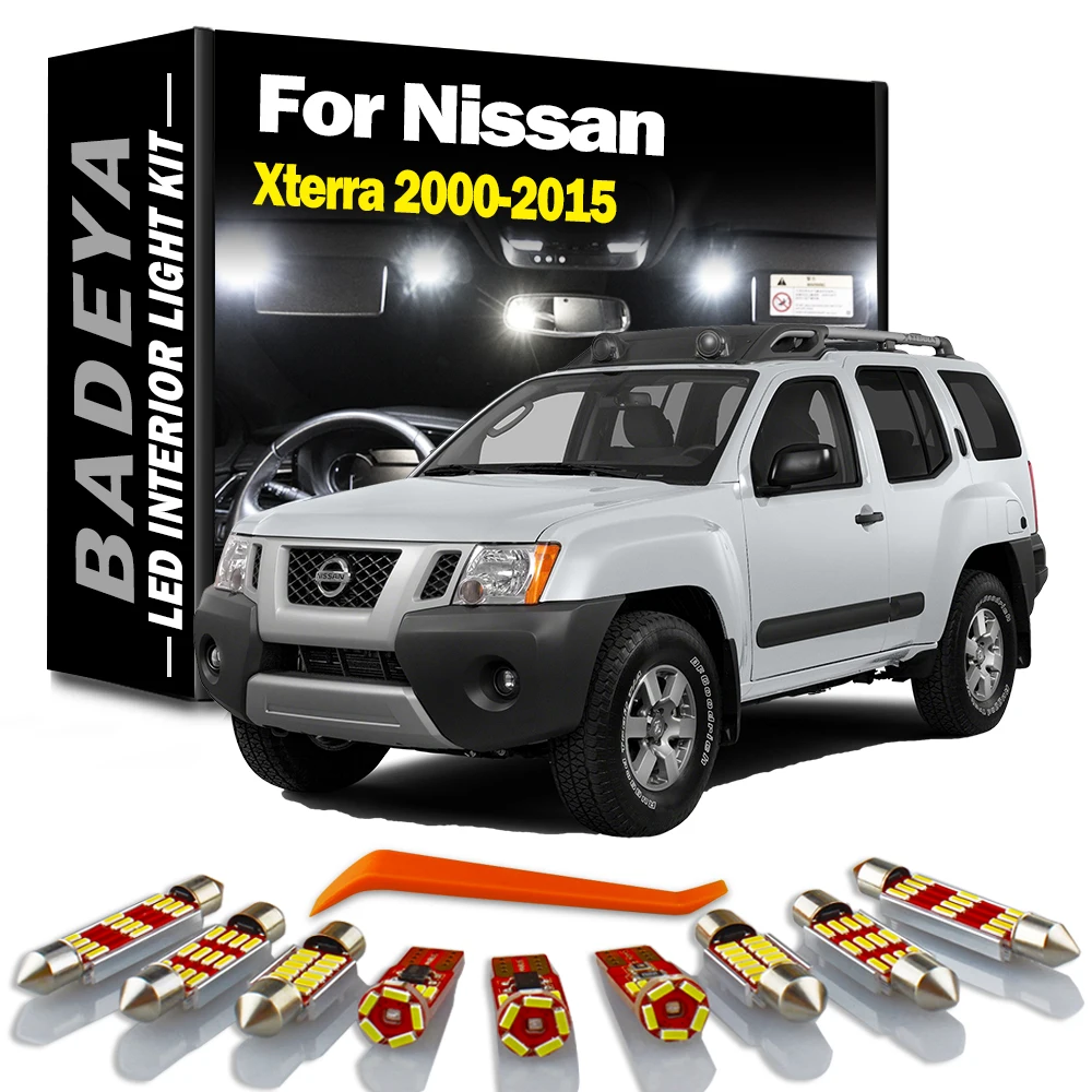 BADEYA-Kit de luz LED Canbus para Interior de coche Nissan, accesorios de bombillas para maletero, mapa, sin Error, 9 piezas, 2021, 2022