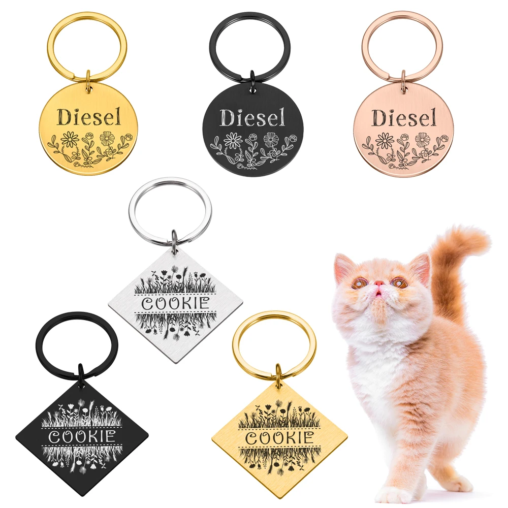 

Персонализированная бирка для собак, гравировка имени, идентификационные бирки для ошейника собаки, щенка, функция защиты от потери, аксесс...