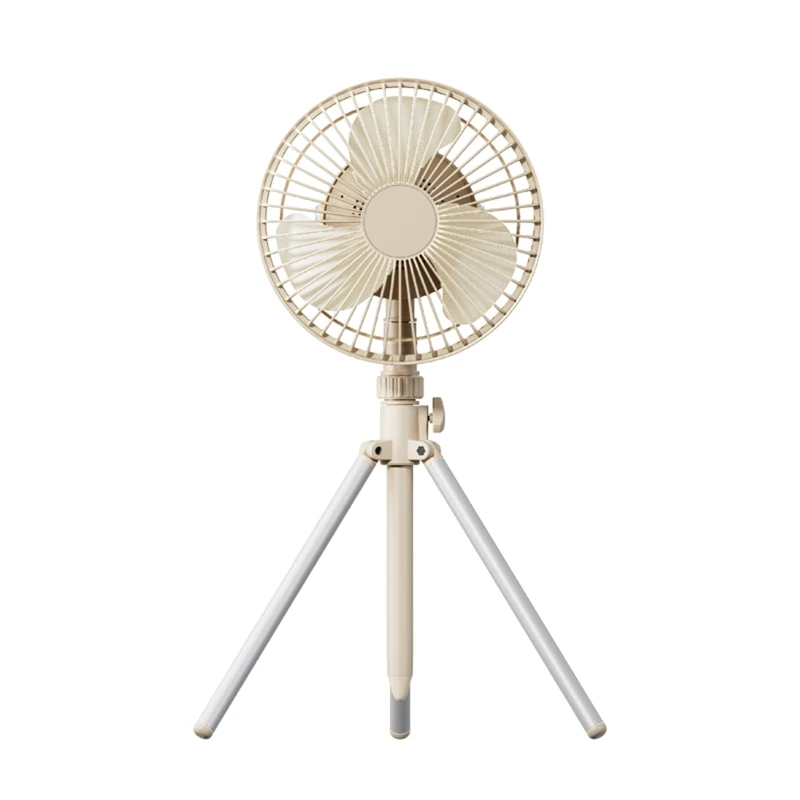 

R2LB Outdoor Cooling Fan 4000mAh Rechargeable Standing Fans with Adjustable Tripod BBQ Fan 4 Speeds Cooling Fan Camping
