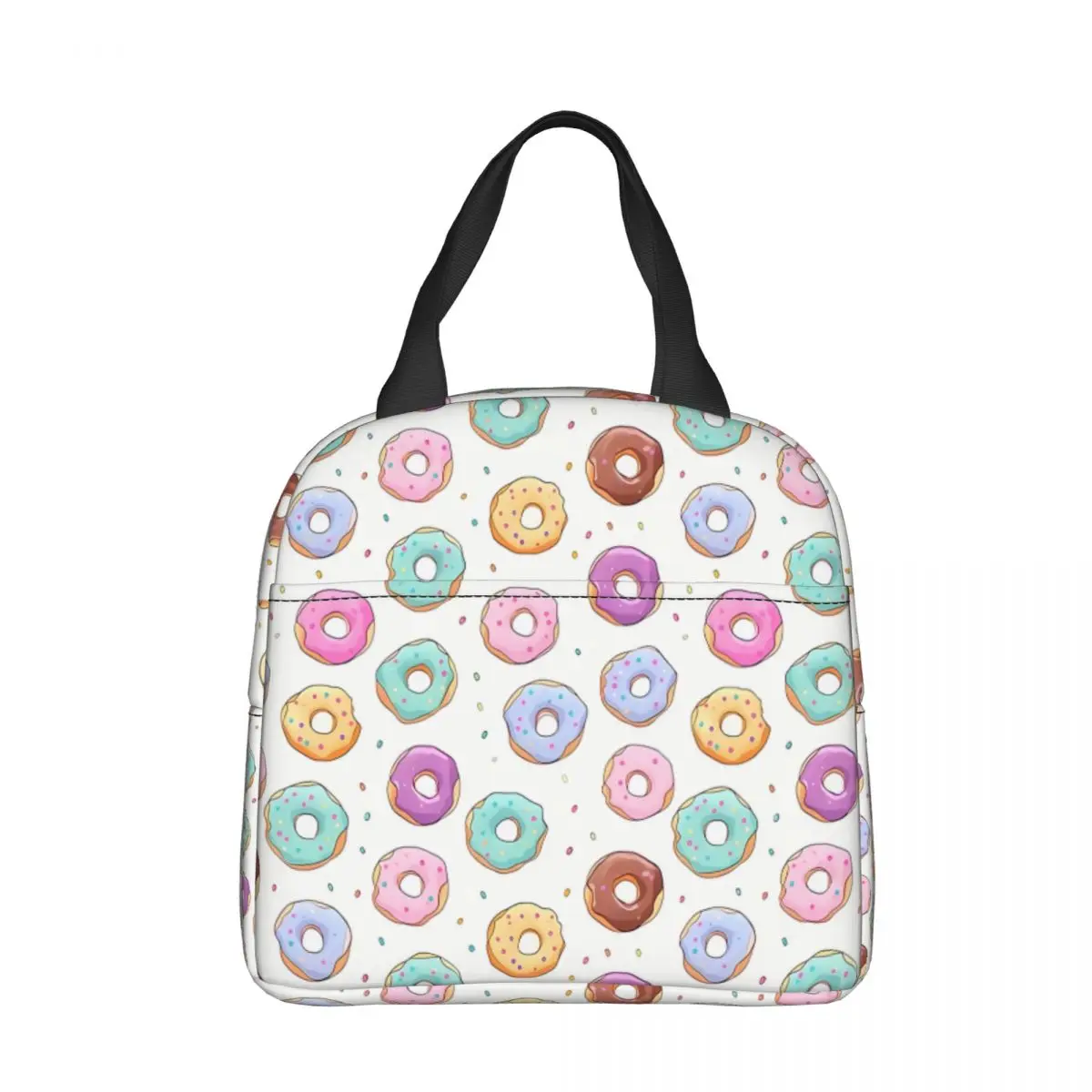 

Colorful Pastel Donut Oxford Cloth Portable BagsFruit Doughnut School Trip Lunch Hiking Debris Cooler Food Handbags
