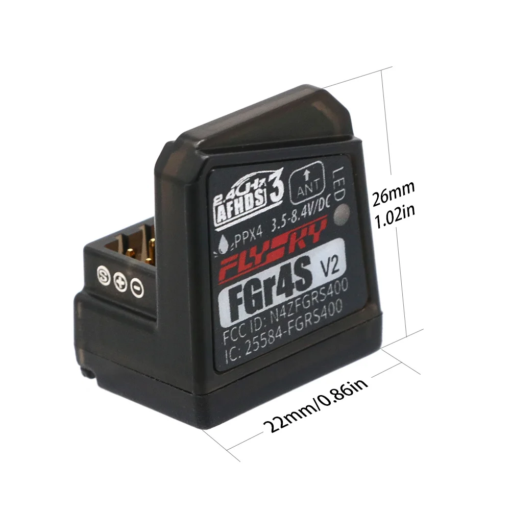 Приемник Flysky FGR4S V2 AFHDS одноантенна двунаправленный выходной приемник ШИМ/PPM/ IBUS
