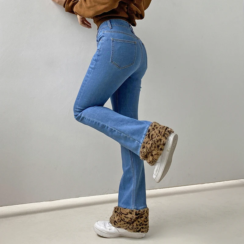 

Женские винтажные повседневные эстетичные джинсовые брюки Y2K в уличном стиле, узкие расклешенные брюки с низкой талией, модные джинсы в сти...