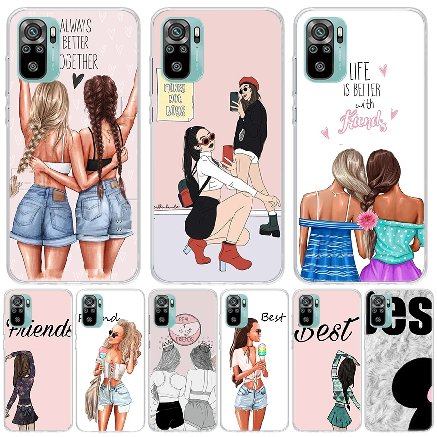 Чехол для телефона с надписью Best Friends Forever BFF чехол Xiaomi Redmi 10 10A 10C 9 9A 9C 9T 8 8A 7 7A 6 6A S2 K20