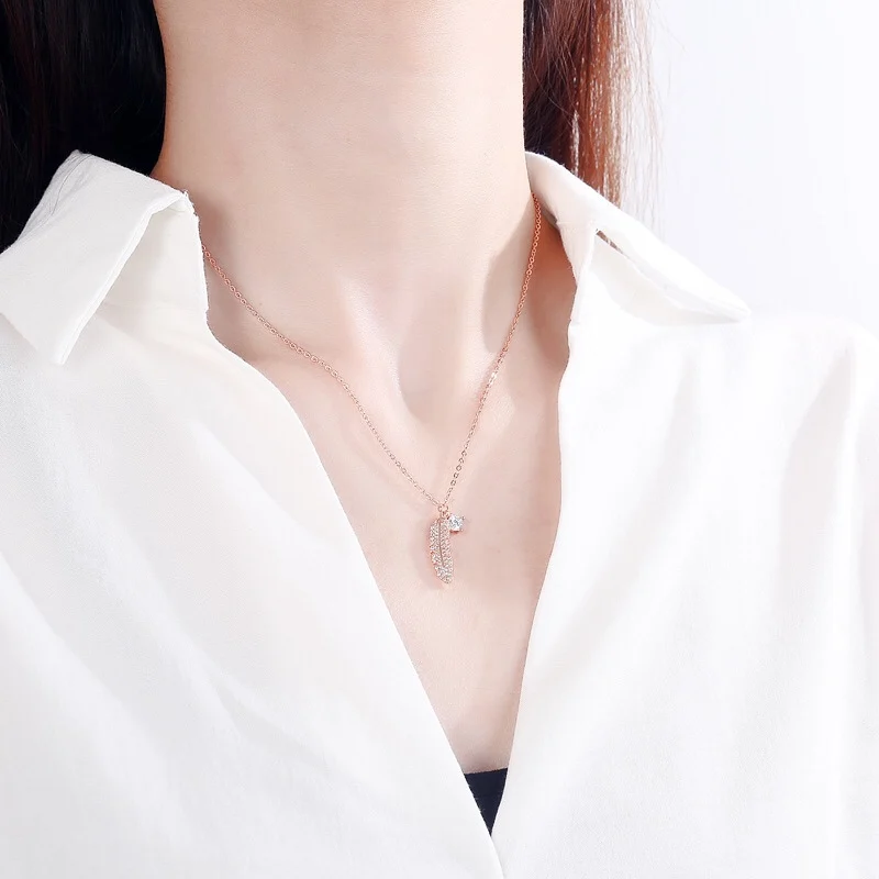 

Женское Ожерелье с перьями из циркона, серебро 2022 пробы