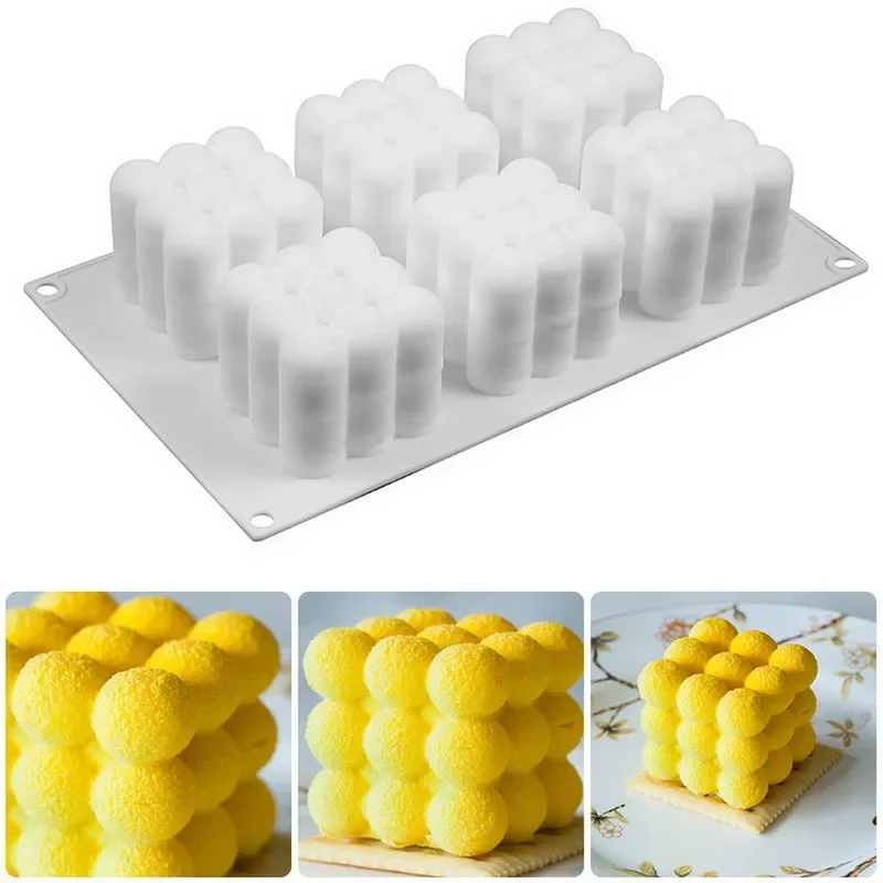 

2022New 6-Cavity Rubik's Cube Mousse Cake Silicone Mold 3D Chocolate Baking Mould Dessert Cake DIY Decorating Art Cakes Craf