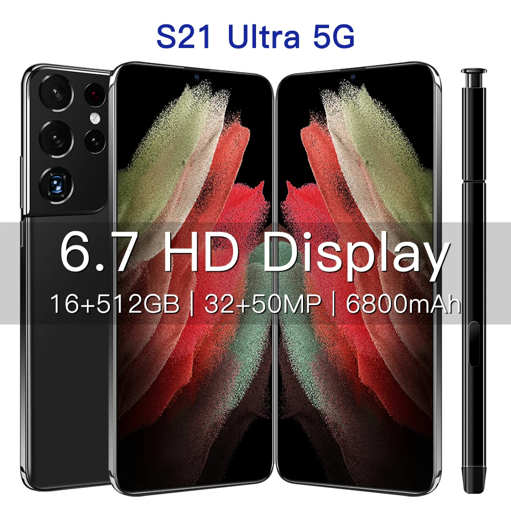 

Новый смартфон S21 Ultra 5G, 6,7 дюйма, 16 ГБ ОЗУ, 512 Гб ПЗУ, две Sim-карты, разблокированные мобильные телефоны, сотовый телефон, смартфон