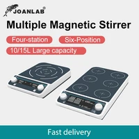 joanlab multi station magnetic stirrer digital display laboratory stirrer magnetic mixer with heating four station six position