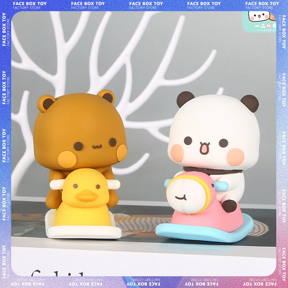 

Фигурки аниме «Yier And Bubu», 8 см, милая мультяшная панда, медведь, статуэтка, модель из смолы, искусственная игрушка, кукла, детские подарки на день рождения