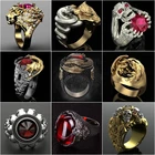 Винтажные кольца в стиле панк с изображением сухого дракона злого дракона для мужчин, готические металлические двухцветные рандомные ювелирные изделия в стиле стимпанк для женщин и мужчин Z4M520