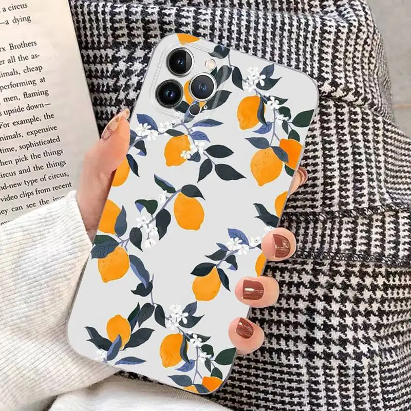 Fruit lemon Phone Case Silicone Soft for iphone 14 13 12 11 Pro Mini XS MAX 8 7 6 Plus X XS XR Cover