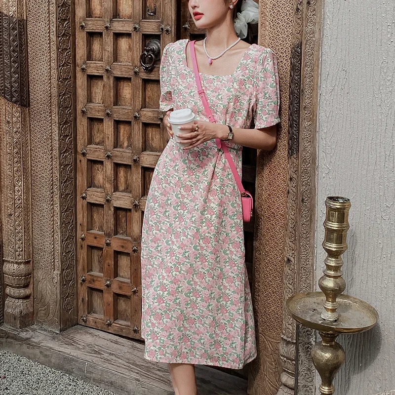 

Женское шифоновое платье с коротким рукавом, Элегантное Длинное платье с цветочным принтом, модель 2023 на лето, 26129