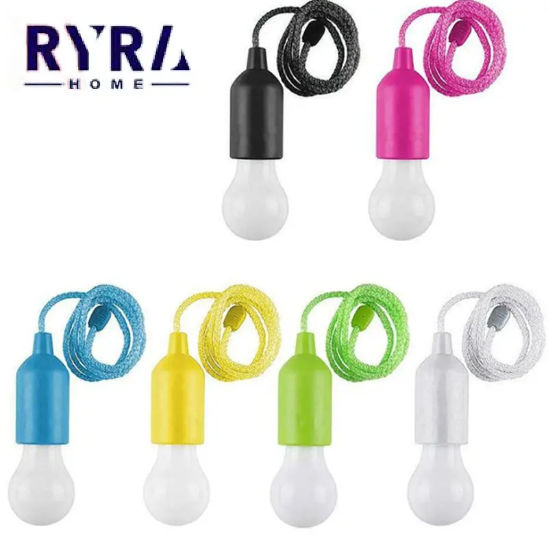 

Portable Colorful LED Hanging Lamp Outdoor Home Pull Retro Lighting Night Lights Drawstring Tent Camping Light Battery Powered