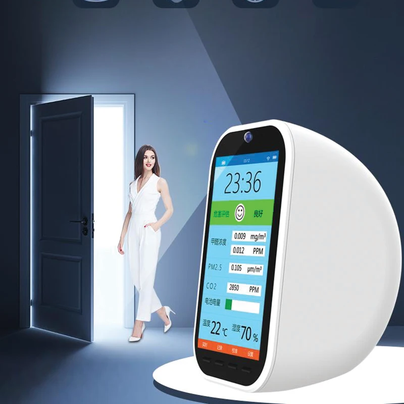 

Air Quality Detector Indoor high Accurate Measure PM2.5 PM1.0 PM10 AQI HCHO TVOC dust meter