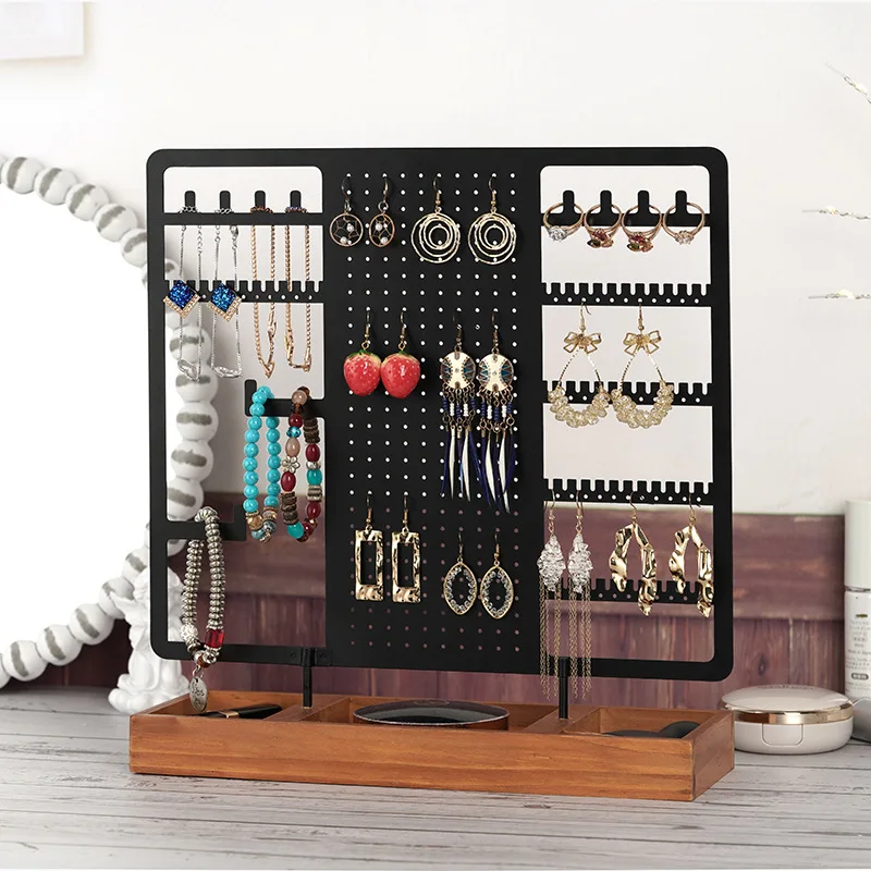 Multi Functional Jewelry Display Stand Earring Storage Rack Bracelet Shelf Store Display Necklace Holder