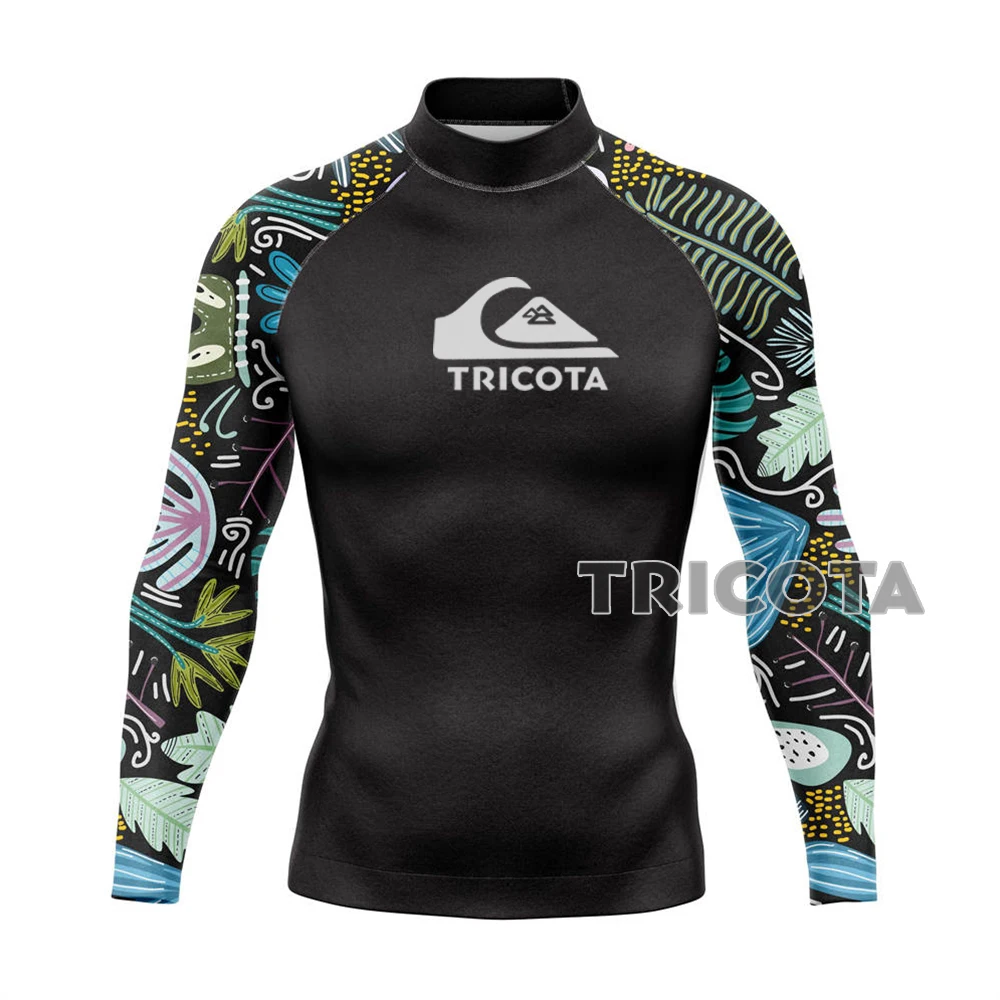 Men Surfing Rashguard Shirts Long Sleeve Tight Swimwear UV Protection Water Sports Swimming Floatsuit Diving Tops Boxing T-shirt