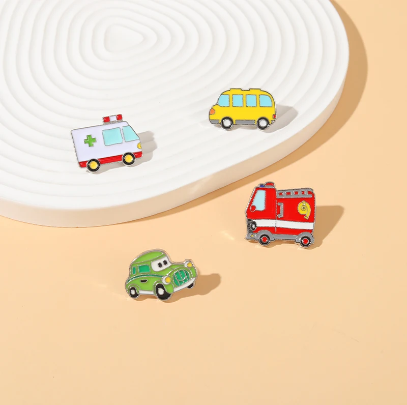 Эмалированная булавка для классических автомобилей пожарная машина школьный