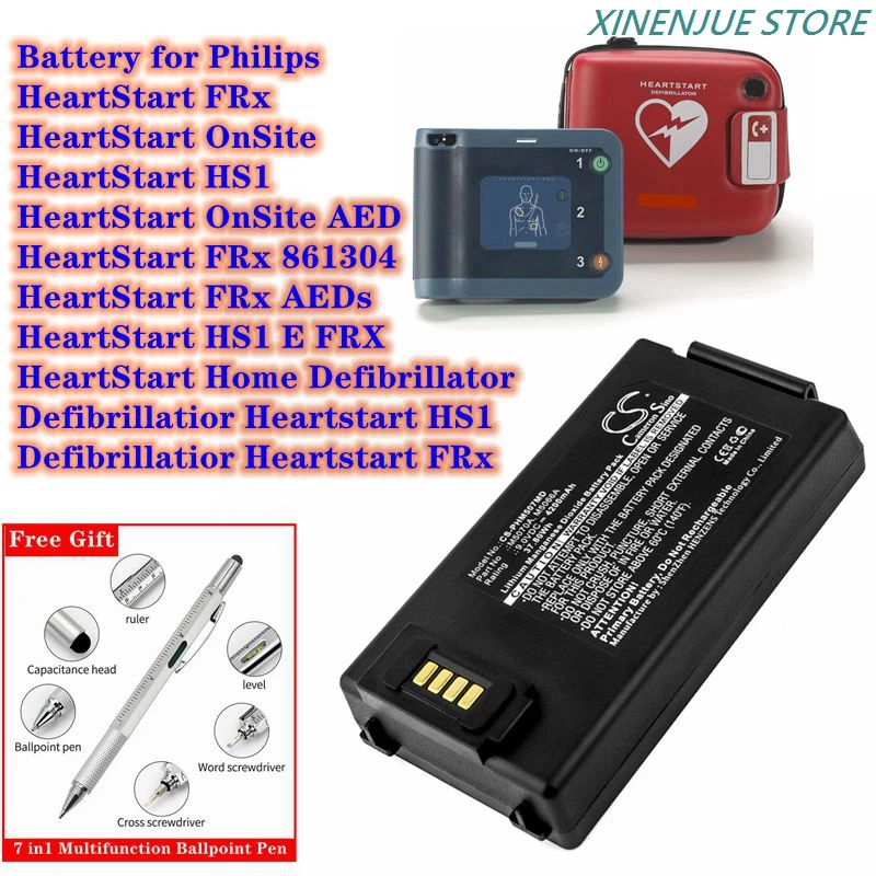 Медицинская батарея 9 В/4200 мА/ч для Philips Heart Start FRx на месте HS1 дефибриллятор OnSite AED