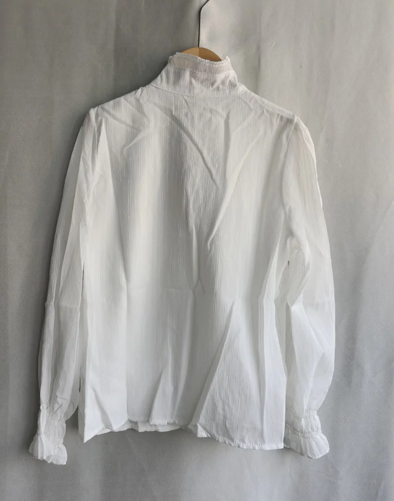 Летняя универсальная блузка женские рубашки с рюшами и пышными рукавами 2024 Blusas